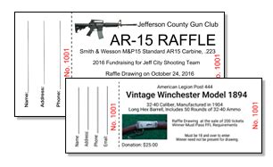 gun raffle ticket printing.
